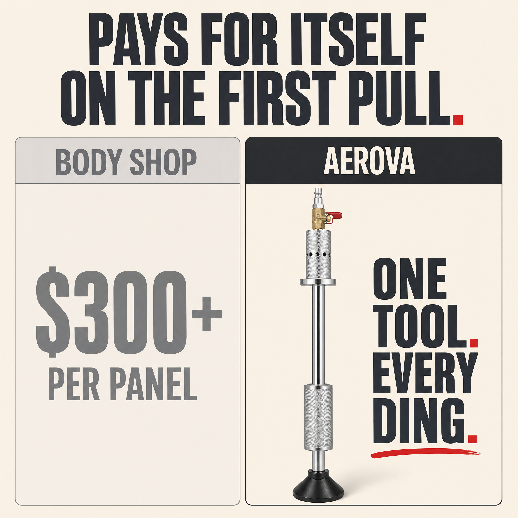 Pays for itself on the first pull - body shop vs Aerova